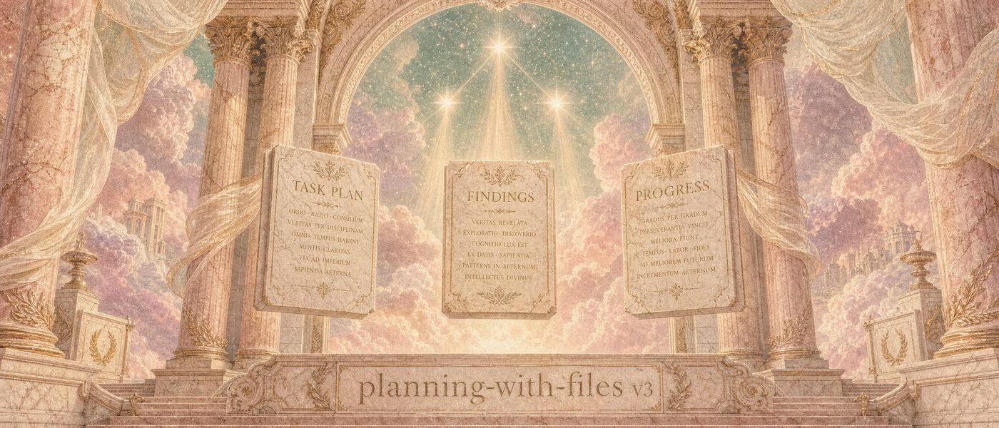 planning-with-files: task_plan.md, findings.md, and progress.md as three stone tablets