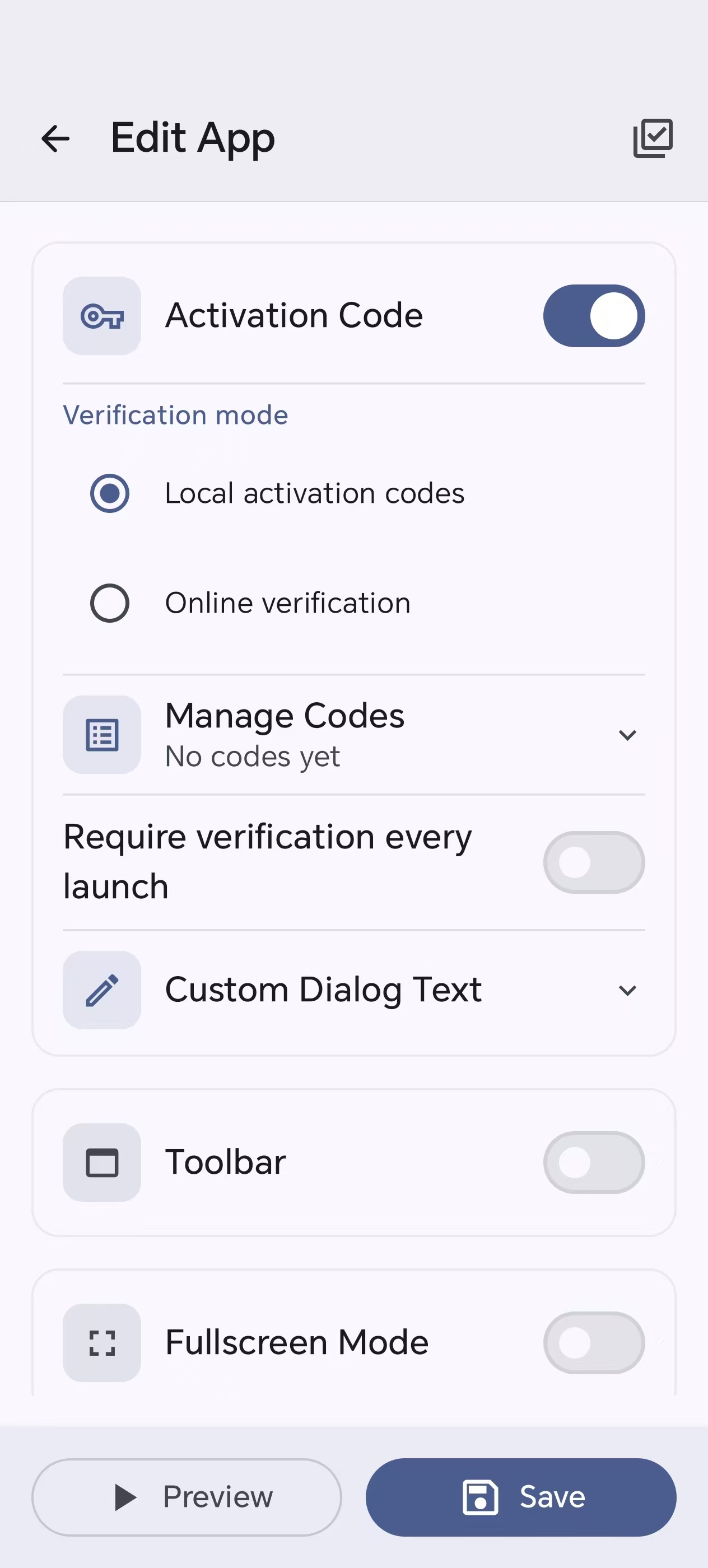 Editor activation code card