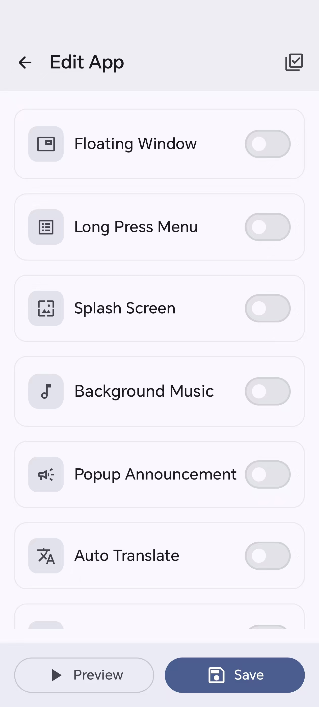 Editor feature toggles