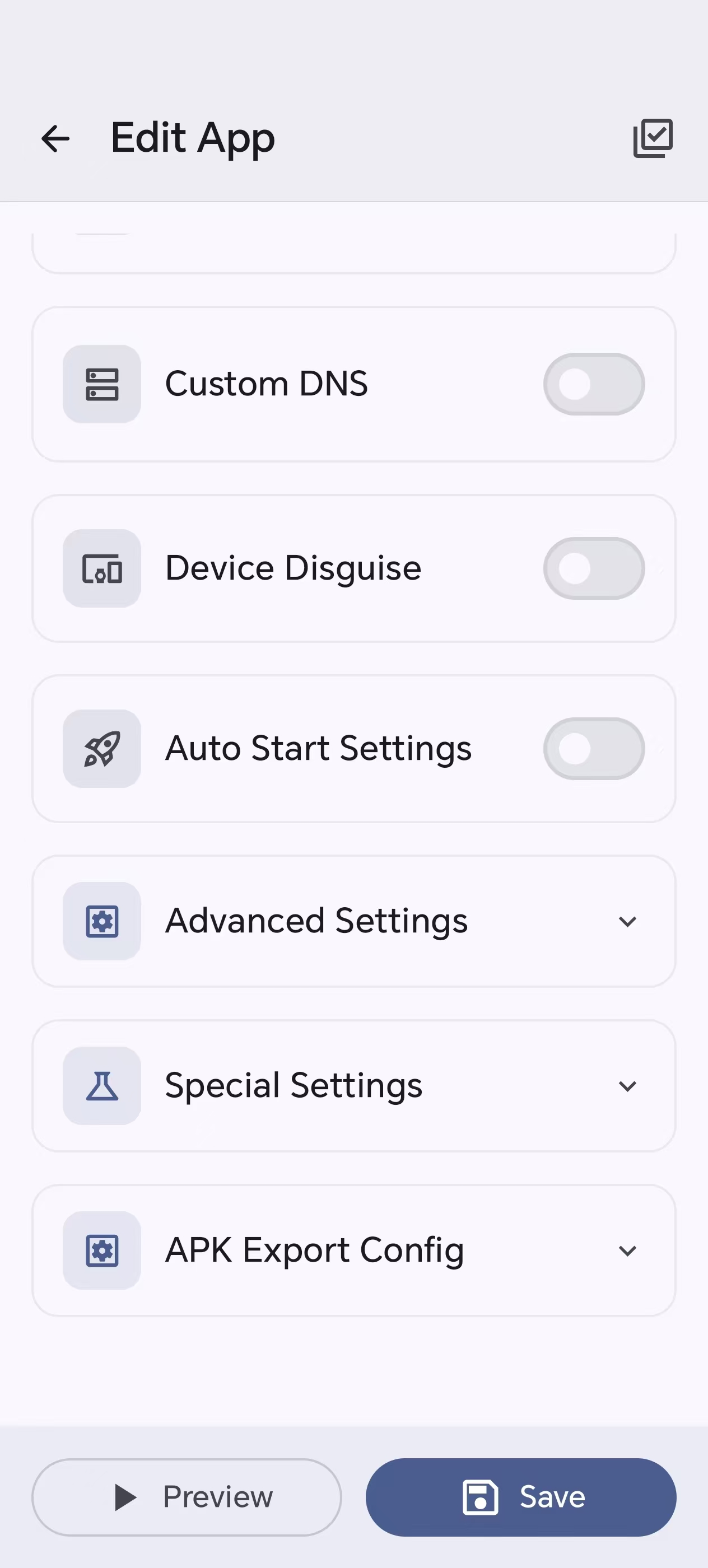 Editor advanced and export settings