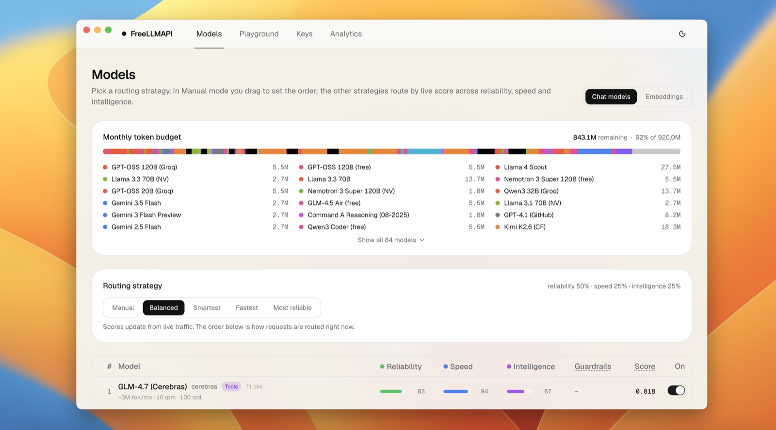 FreeLLMAPI desktop app