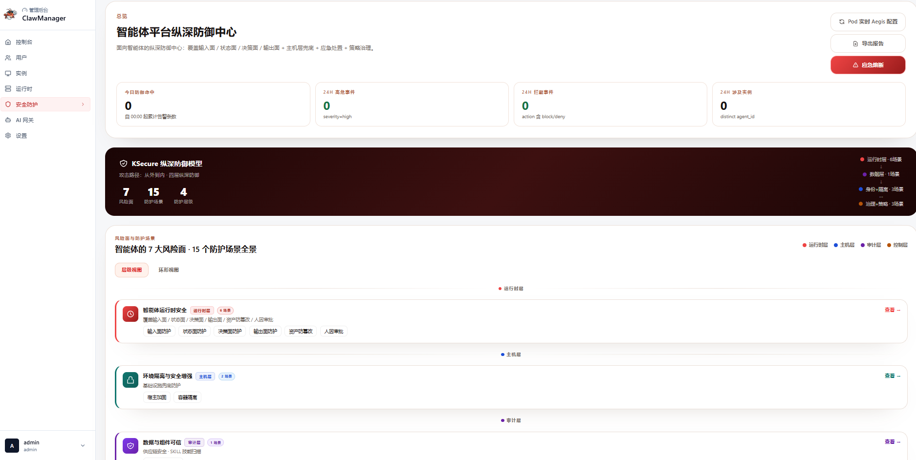 ClawManager Security Protection overview